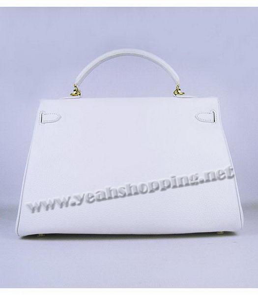 Hermes Kelly 35cm White Togo Leather Bag Golden Metal-2
