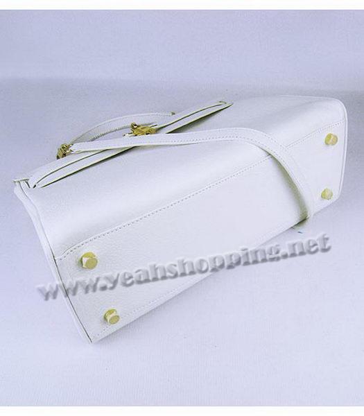 Hermes Kelly 35cm White Togo Leather Bag Golden Metal-3