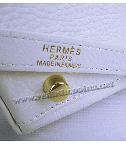 Hermes Kelly 35cm White Togo Leather Bag Golden Metal-8