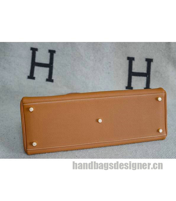 Hermes Kelly 42cm Bag Brown Original Swift Leather Golden Metal-2