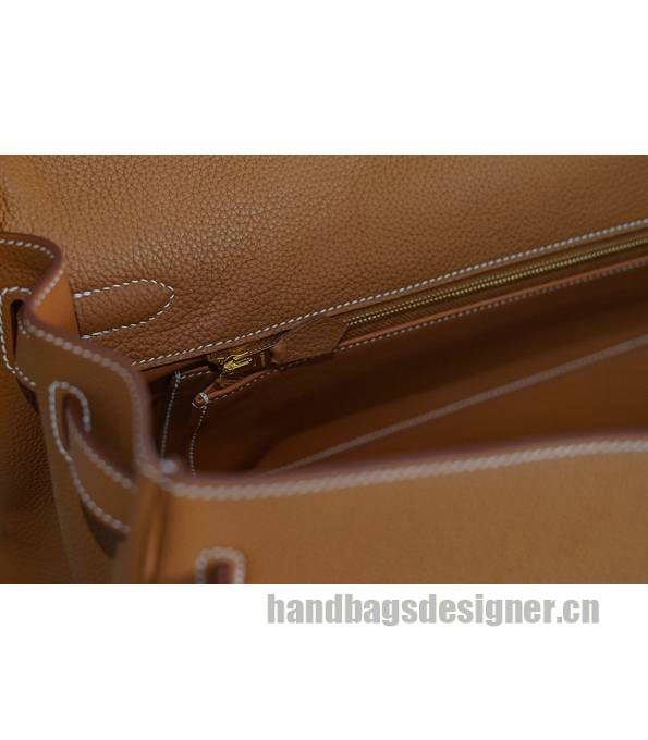 Hermes Kelly 42cm Bag Brown Original Swift Leather Golden Metal-4