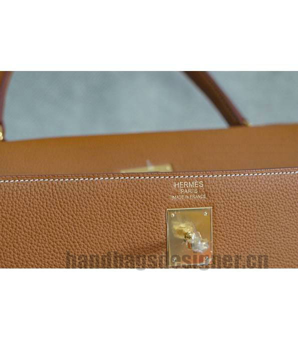 Hermes Kelly 42cm Bag Brown Original Swift Leather Golden Metal-5