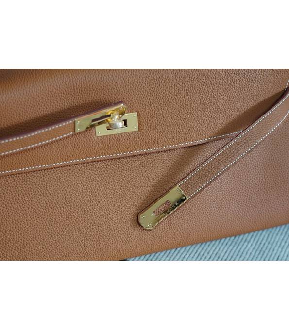 Hermes Kelly 42cm Bag Brown Original Swift Leather Golden Metal-6