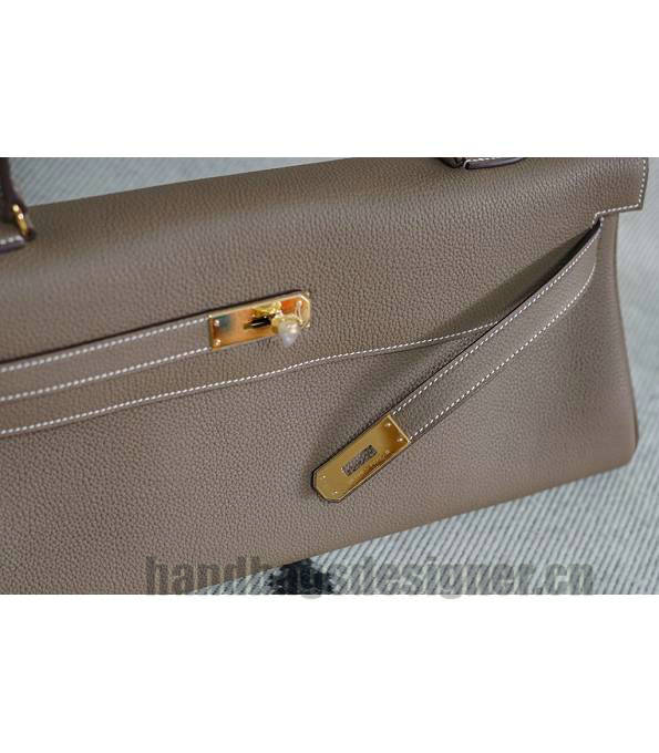 Hermes Kelly 42cm Bag Elephant Grey Original Swift Leather Golden Metal-5