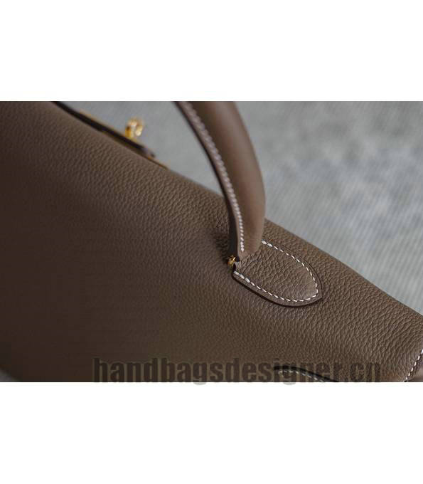 Hermes Kelly 42cm Bag Elephant Grey Original Swift Leather Golden Metal-7