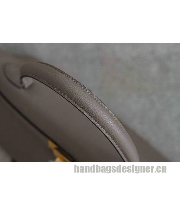 Hermes Kelly 42cm Bag Etain Grey Original Swift Leather Golden Metal-2