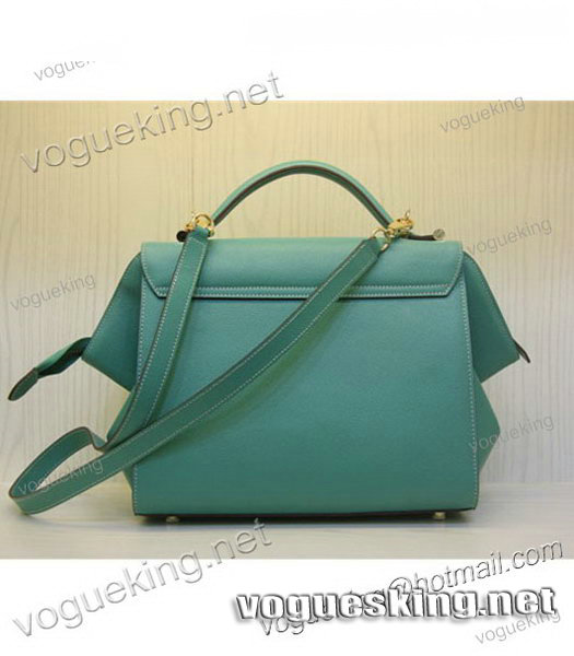 Hermes Lake Green Palm Print Leather Mini Top Handle Bag-2