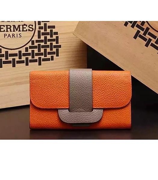 Hermes Latest Design Leather Fashion Clutch Orange