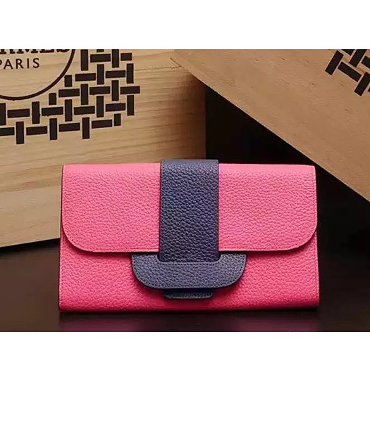 Hermes Latest Design Leather Fashion Clutch Rose Red
