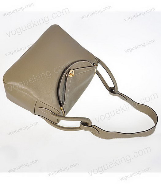 Hermes lindy 30cm Grey Togo Leather Golden Metal Bag-3