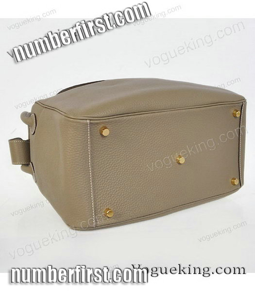 Hermes lindy 30cm Grey Togo Leather Golden Metal Bag-4