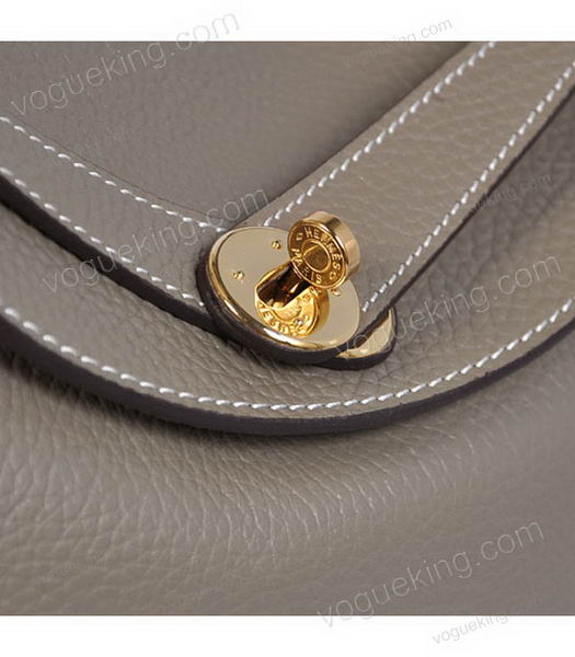 Hermes lindy 30cm Grey Togo Leather Golden Metal Bag-6