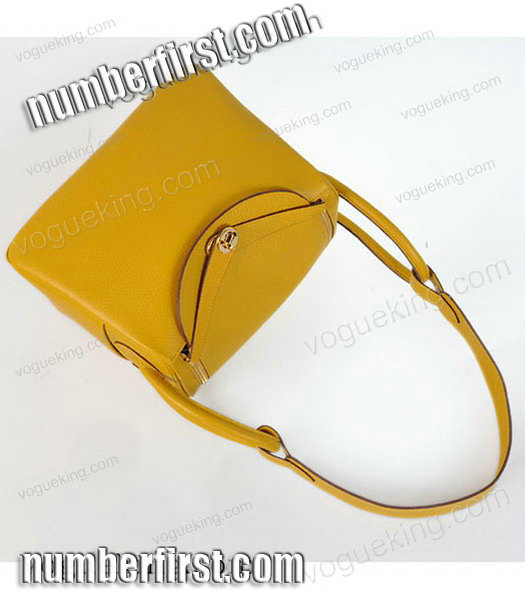 Hermes lindy 30cm Yellow Togo Leather Golden Metal Bag-3