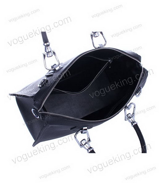 Hermes Medium Double-duty Black Togo Leather Bag Silver Metal-4