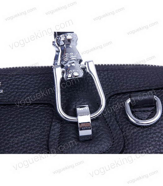 Hermes Medium Double-duty Black Togo Leather Bag Silver Metal-5