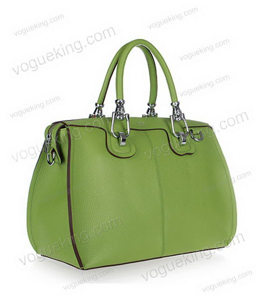 Hermes Medium Double-duty Green Togo Leather Bag Silver Metal-1