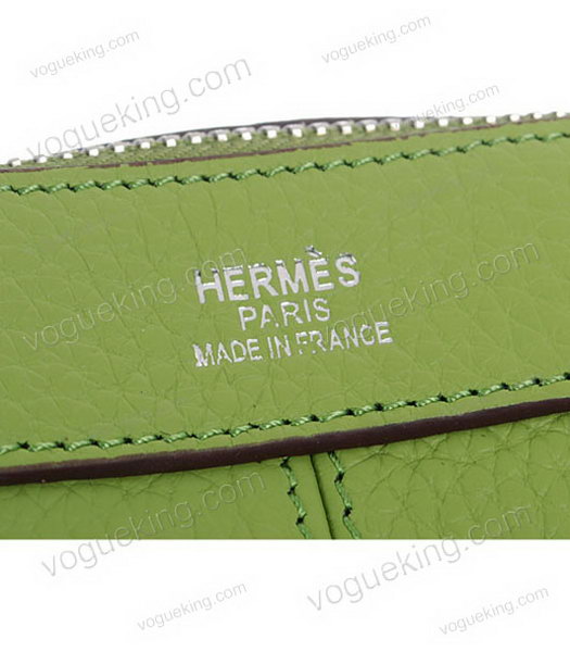Hermes Medium Double-duty Green Togo Leather Bag Silver Metal-5
