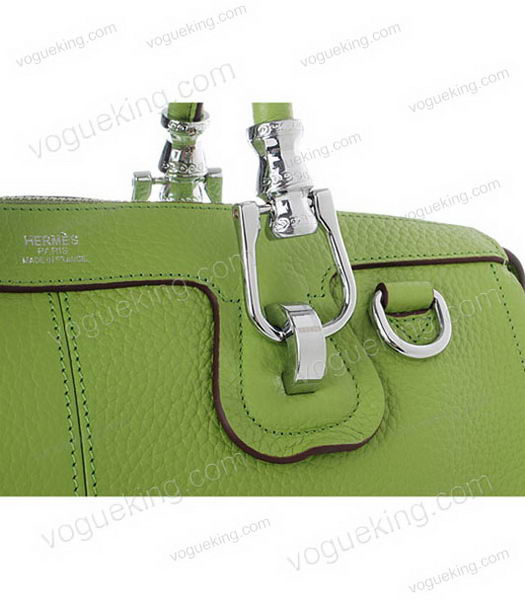 Hermes Medium Double-duty Green Togo Leather Bag Silver Metal-6