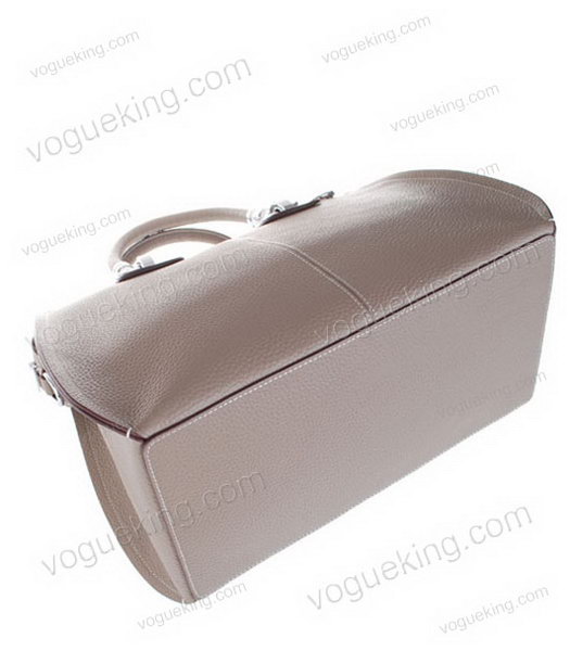Hermes Medium Double-duty Grey Togo Leather Bag Silver Metal-3