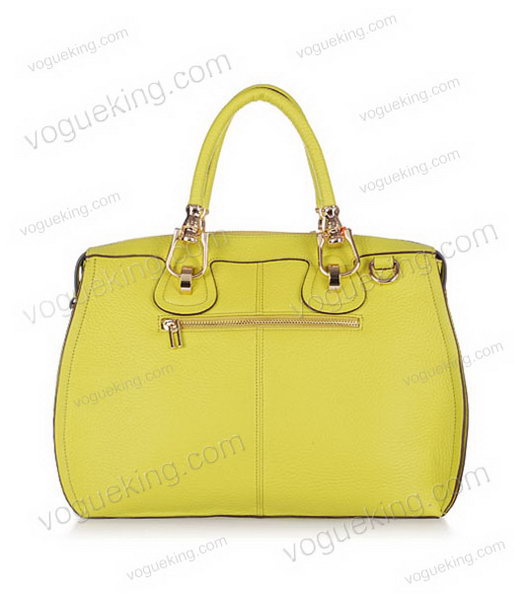 Hermes Medium Double-duty Lemon Yellow Togo Leather Bag Golden Metal-2