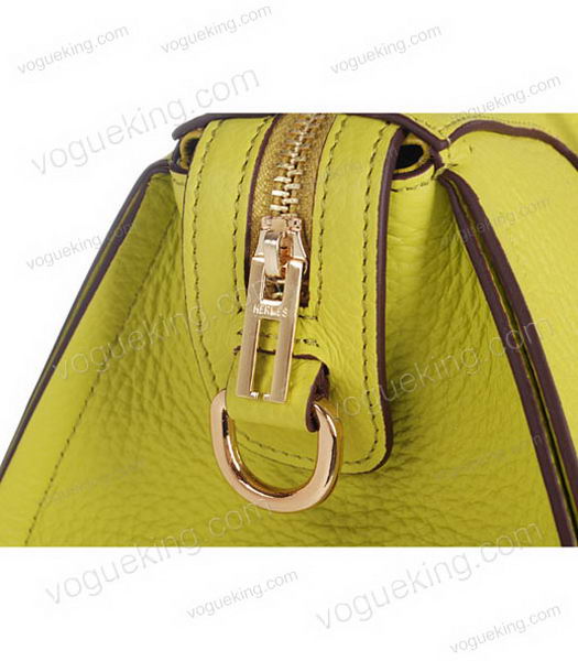 Hermes Medium Double-duty Lemon Yellow Togo Leather Bag Golden Metal-6