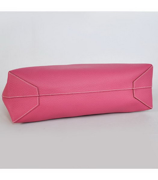 Hermes Medium Shopping Two-sided Bag FuchsiaBlue Togo Leather-4