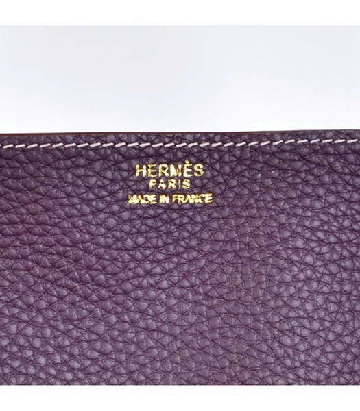 Hermes Medium Shopping Two-sided Bag PurpleFuchsia Togo Leather-5