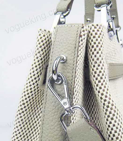 Hermes Mini So Kelly Bag Fabric with Grey Togo Leather Silver Metal-5