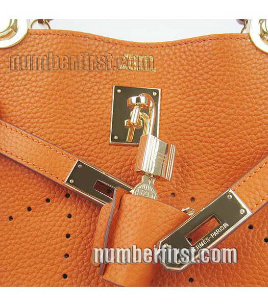 Hermes Mini So Kelly Bag Orange Togo Leather Gold-6