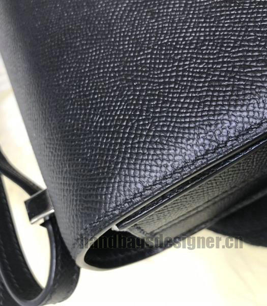 Hermes Mosaique Black Imported Leather Golden Metal Shoulder Bag-2