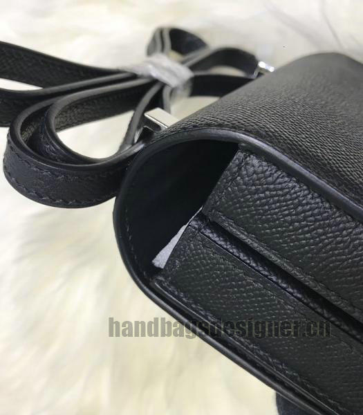 Hermes Mosaique Black Imported Leather Golden Metal Shoulder Bag-4