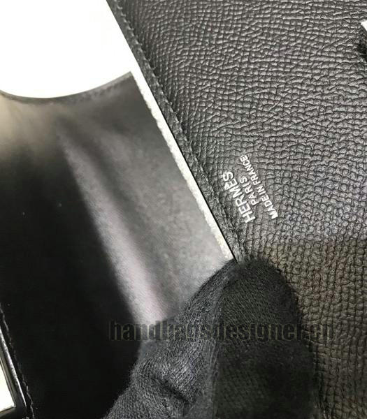 Hermes Mosaique Black Imported Leather Golden Metal Shoulder Bag-6