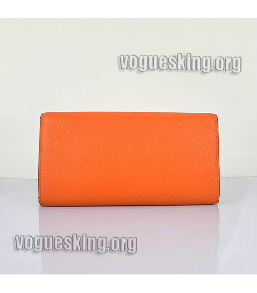 Hermes Orange Calfskin Leather U Buckle Flap Bag-2