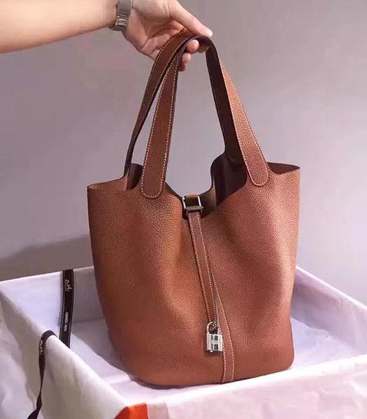 Hermes Picotin Lock Brown Imported Original Leather Small Shoulder Bag