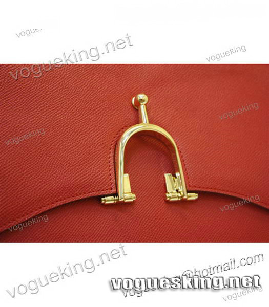 Hermes Red Palm Print Leather Mini Top Handle Bag-2