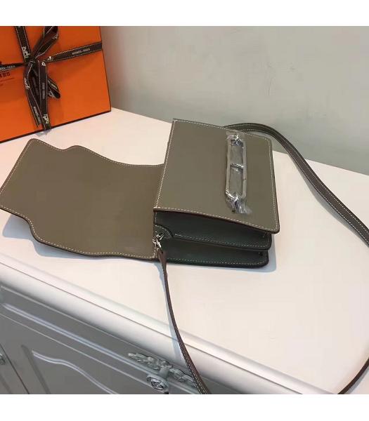 Hermes Roulis Dark Grey Palmprint Leather Mini Shoulder Bag-4