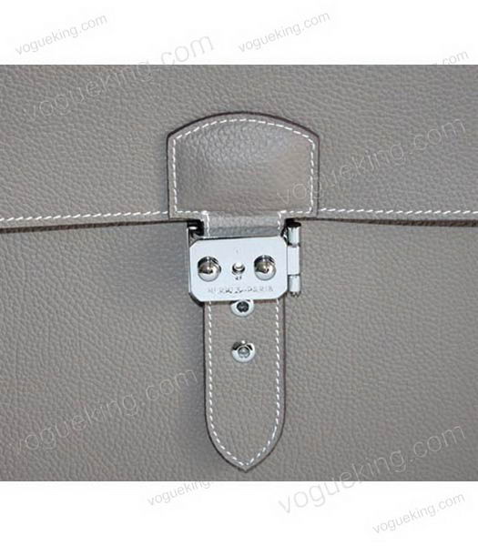 Hermes Sac A Depeche Bovine Jugular Veins Briefcase in Grey-4