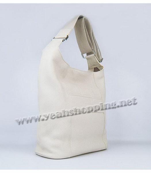 Hermes Shoulder Bag Offwhite Leather Silver Metal-1