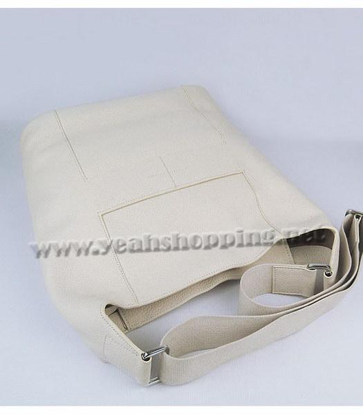 Hermes Shoulder Bag Offwhite Leather Silver Metal-4