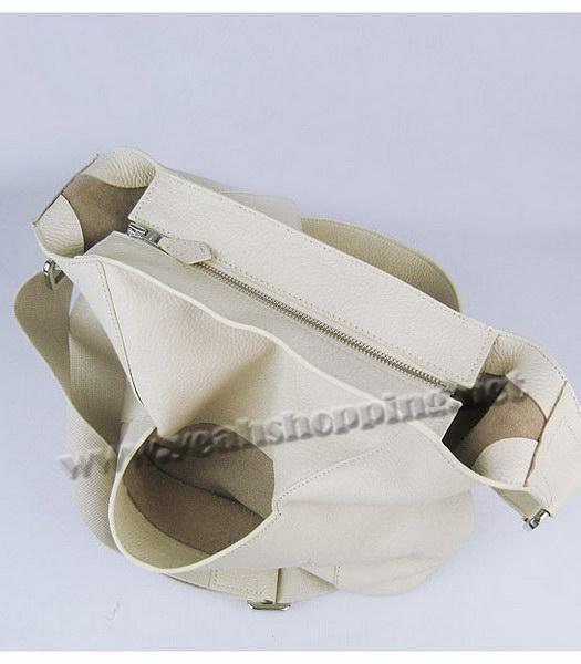 Hermes Shoulder Bag Offwhite Leather Silver Metal-5