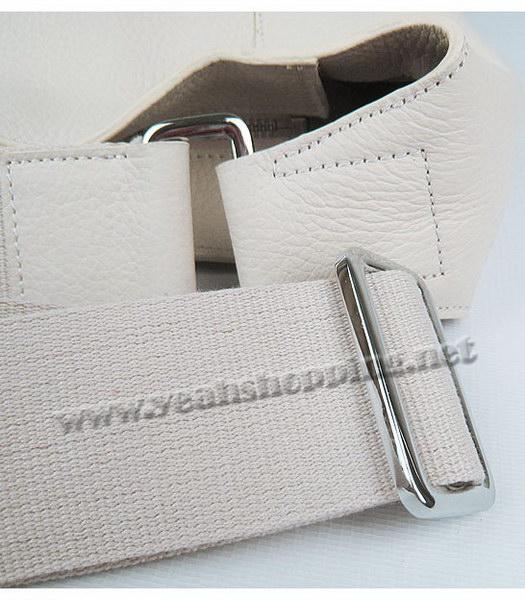 Hermes Shoulder Bag Offwhite Leather Silver Metal-7