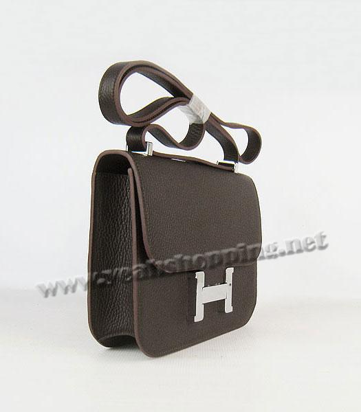 Hermes Silver Lock Messenger Bag in Dark Coffee-1