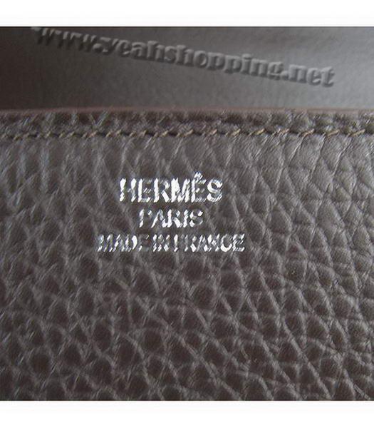 Hermes Silver Lock Messenger Bag in Dark Coffee-8
