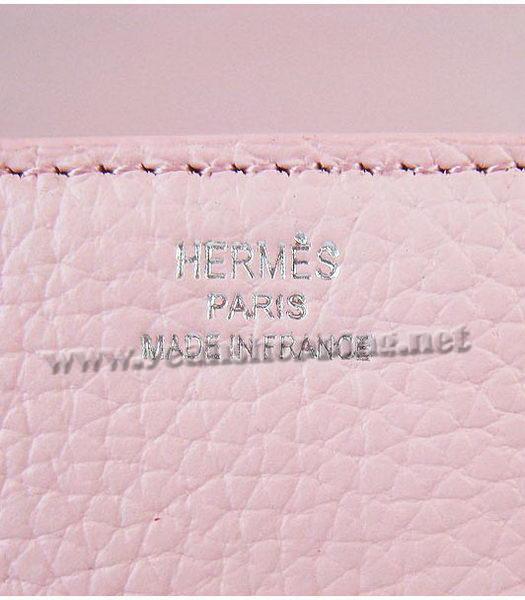Hermes Silver Lock Messenger Bag Middle Pink-4