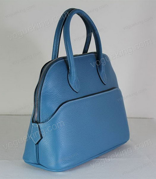 Hermes Small Bolide Togo Leather Tote Bag in Blue-1