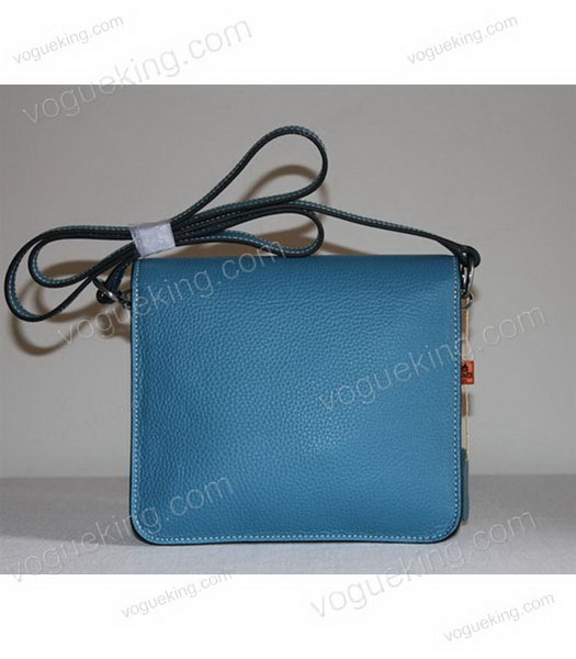 Hermes Small Messenger Bag Blue Togo Leather Silver Metal-3