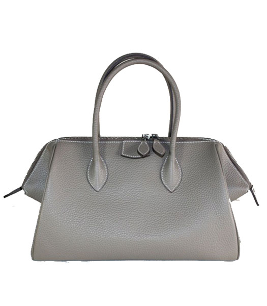 Hermes Small Paris Bombay Calf Leather Tote Bag in Grey
