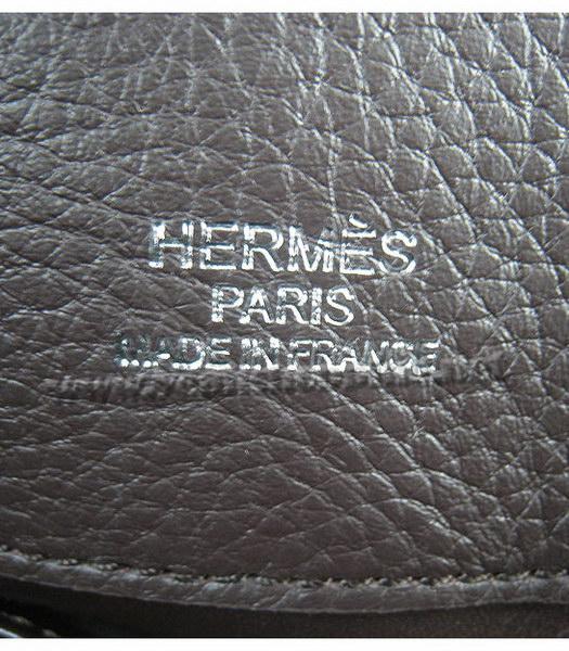 Hermes So Kelly Bag Dark Coffee Togo Leather Silver Metal-7
