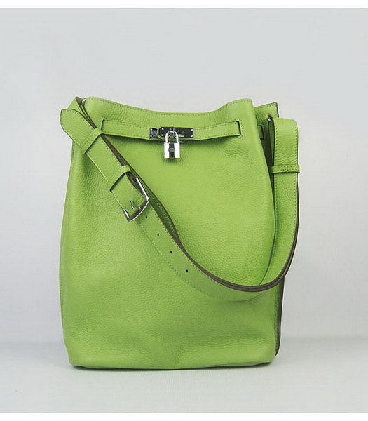 Hermes So Kelly Bag Green Togo Leather Silver Metal