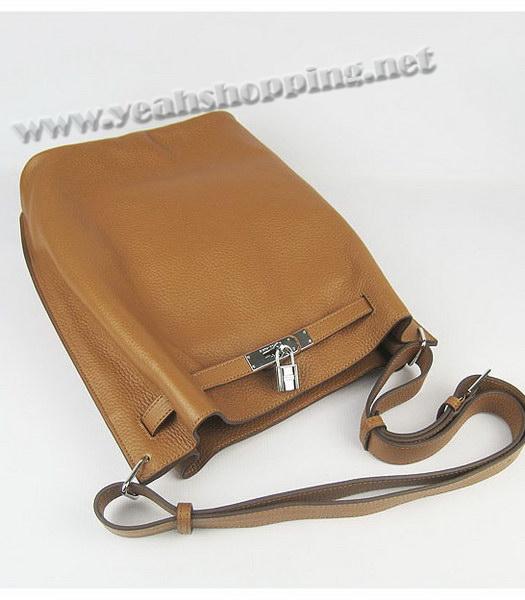 Hermes So Kelly Bag Light Coffee Togo Leather Silver Metal-3